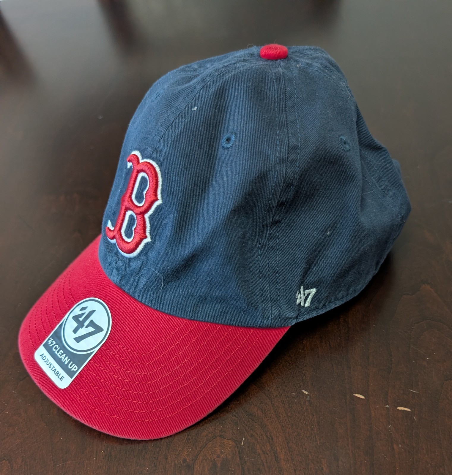 Boston Red Sox Dark Blue Red Bill Cotton Dad Hat Cap Buckle Back
