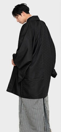 Kimono tradicional japonés para hombre HAORI Montsuki Hakama conjunto de 5 artículos negro - Imagen 6 de 17