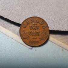 Canada 1929 1c One Small Cent Copper Coin King George, as pictured.