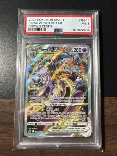 2023 POKEMON SWORD & SHIELD CROWN ZENITH #GG44 FULL ART/MEWTWO VSTAR PSA 9