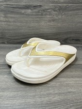 Crocs White Gold Sloane Sandals Women  s Sz 9