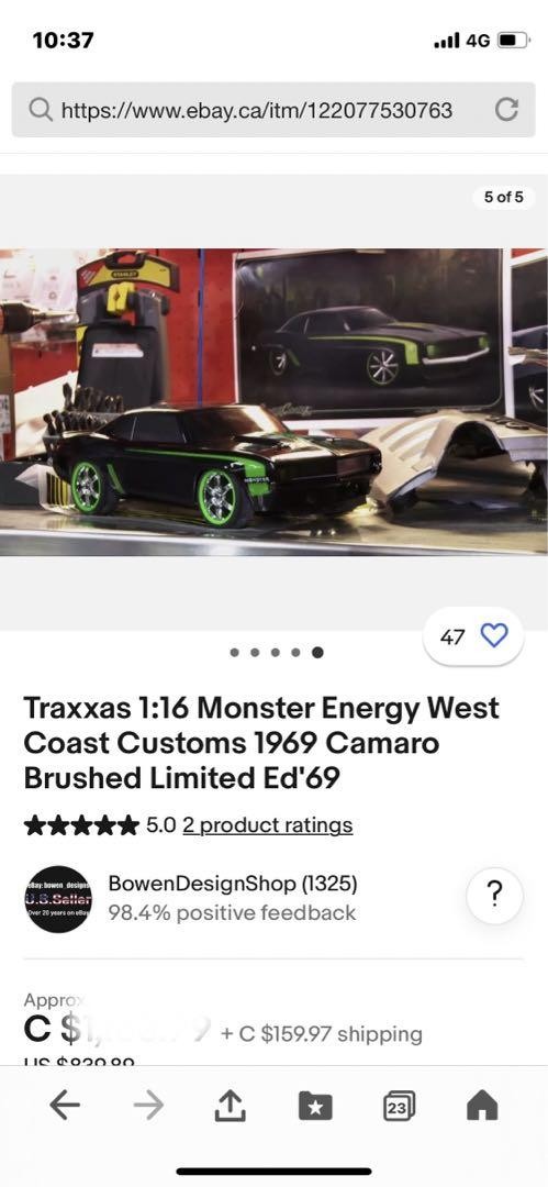 1/16MonsterEnergy WestCorstCustomsCamaro 1/16 Monster Energy