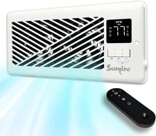 Sumire Register Booster Fan 4” X 10” – Smart Vent Fan with Thermostat & Remote, 