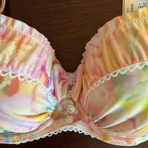 Ladies Pastel Floral Floozie Frost French Bikini Top 34C Bottoms Size 14 - Picture 6 of 8