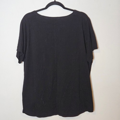 Veronica Beard Jeans 2XL schwarz 100% Pima Baumwolle V-Ausschnitt schick Kurzarm T-Shirt - Bild 5 von 5