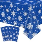 Pack Xmas Tablecloth Christmas Snowflake Table Cloth White Snowflake Blue 4