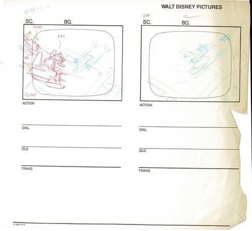 TALESPIN Disney Production Animation Cartoon Storyboard Drawing fragment 63