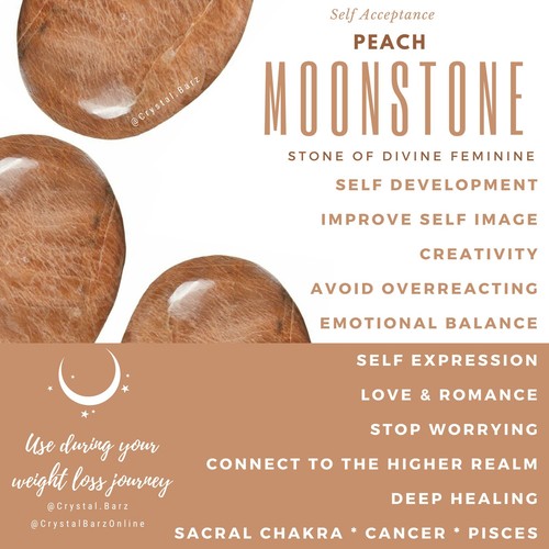 Peach Moonstone Heart - Peach Moonstone Heart Carving - 44MM Natural Peach - Picture 6 of 10