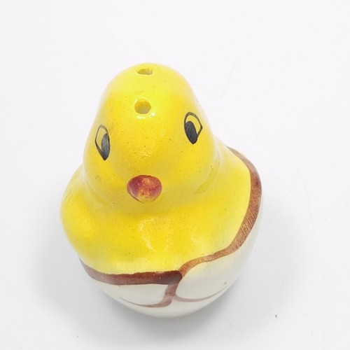Vintage Easter Chicks Eggs Salt Pepper Shakers 2.75in Figural Yellow Stoneware - Picture 12 of 13