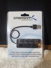 Sealed 4 Port USB 2.0 Hub with Power Switches - Black Sealed - Sabrent HB-UMLS
