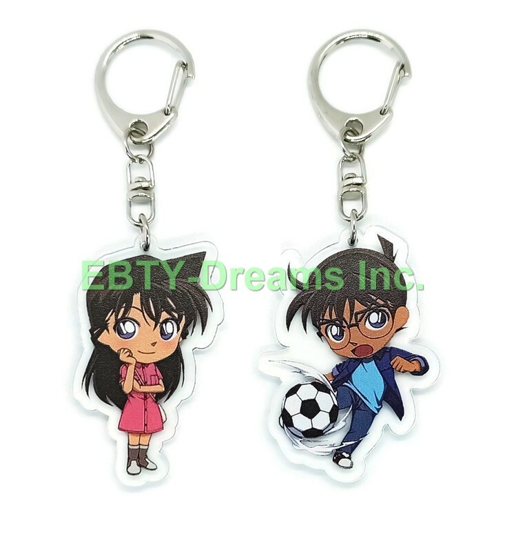 Set of 2 Detective Conan Anime Acrylic Keychain Conan Edogawa Ran Mouri