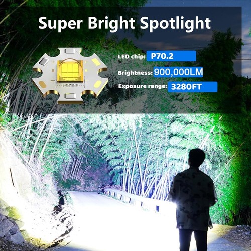 90000000 LM Bright Solar USB Rechargeable LED Spotlight Flashlight Searchlight - Picture 2 of 14