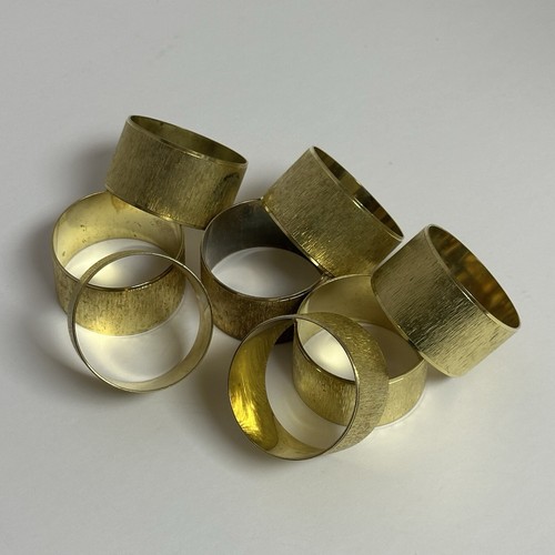 Aukey Gold Toned Napkin Rings Shiny Set of 8 - Picture 8 of 10