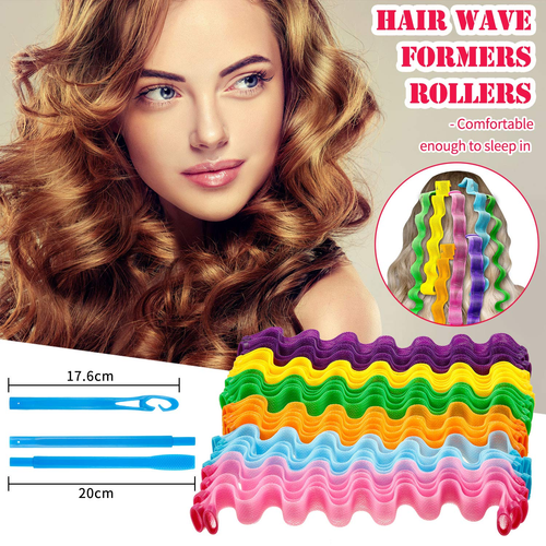 30 Pieces Heatless Waves Curlers Spiral Curls Styling Kit No Heat Hair Waver Spi - Picture 5 of 12