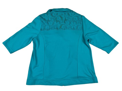 Retro Women's Size 1X Green by New Directions, Zip Front Detail Lace Detail - Picture 5 of 6