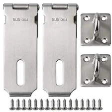 Door Locks Hasp Latch, 5 Inch Stainless Steel Safety Packlock Clasp Hasp Lock...