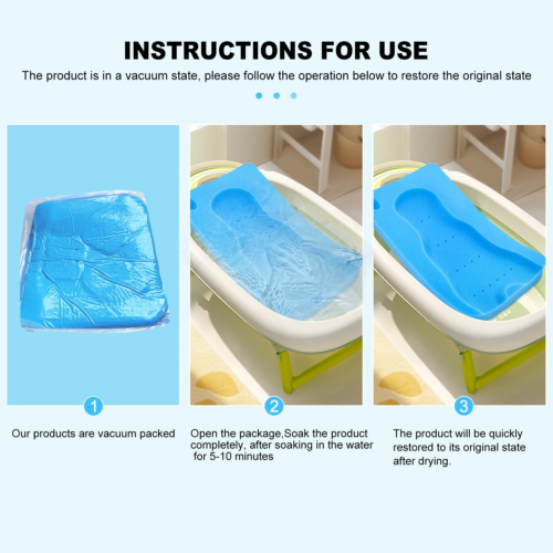 HALLO Baby Bath Sponge Soft Infant Bath Mat Newborn Cushion Odor Free (Blue) - Picture 5 of 12