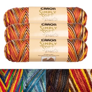 3pk-Caron-Simply-Soft-Paints-100-Acrylic-Yarn-Medium-4-Knit-Crochet-Skein-Soft