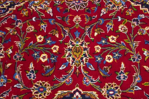 Handmade Vintage Wool Oriental Rug Red Traditional Floral Style Carpet 10X13 ft - Picture 13 of 16