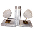 VTG Bookends Decorative Marble & Quartz Stone Rocks Minerals