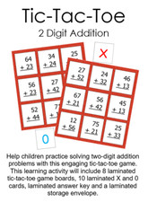 Teacher Made Math Learning Resource Activity 2 Digit Addition Tic-Tac-Toe Game