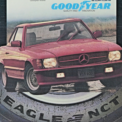 1983 Mercedes Benz Vintage Sticky When Wet Eagle Original Print Ad 8.5 x 11" - Picture 2 of 5