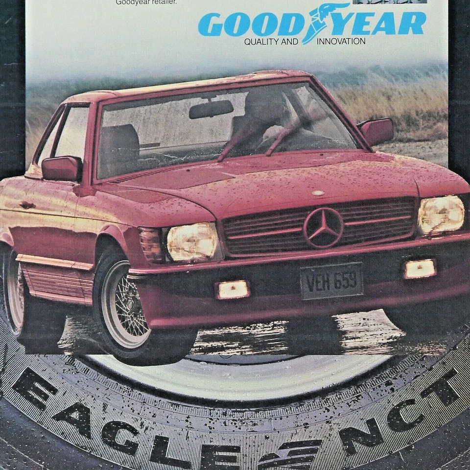 1983 Mercedes Benz Vintage Sticky When Wet Eagle Original Print Ad 8.5 x 11" - Image 2 of 4
