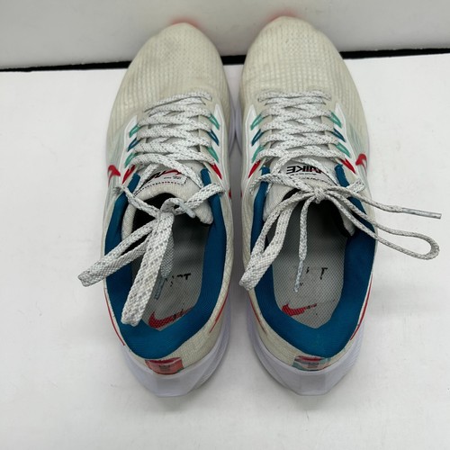 Nike Shoes Mens 10.5 Air Zoom Pegasus 39 White Red Teal Running Sneakers - Picture 11 of 15