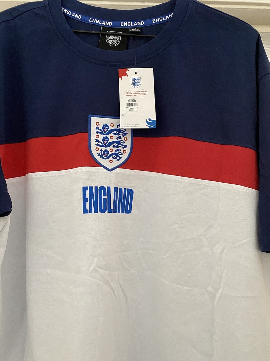 Football Navy England Shirt England FA Official Navy Three Lions