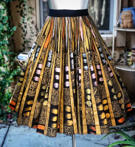 Vintage 1950s Hand-Painted Mexican Circle Skirt