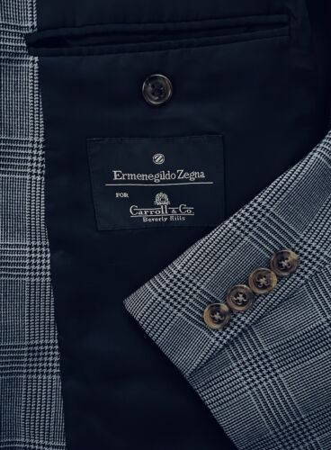 Ermenegildo Zegna 15Milmil15 Super 150's Wool Blazer 48R Plaid Sport Coat Italy - Picture 7 of 9