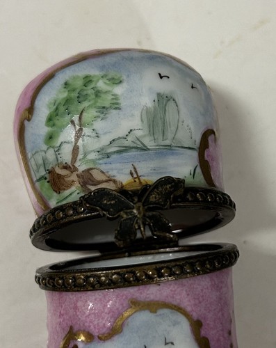 Chamart rosa landschaftlich reizvoll Waschtisch Kommode Schmuck Box Vintage - Bild 8 von 11