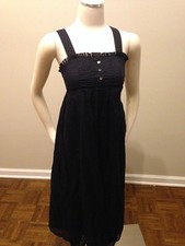 NWT J. Crew Navy Blue Cotton Ramie X Cross Back Dress $135 Lined Pin Tucked