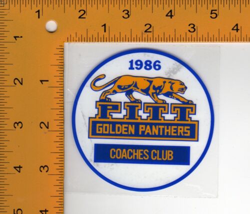 Juego de 4 pegatinas de ventana inversa Pitt Golden Panthers 1986 vintage - Imagen 2 de 3