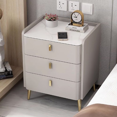 3-Drawer Nightstand Bedroom Storage Cabinet Minimalist Bedside Locker Organizer - Picture 11 of 13