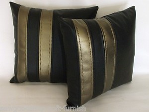2 Zebra Black /& Silver Faux Fur /& Faux Leather Cushions 16/" 18/" 20/" /& Inner Pads