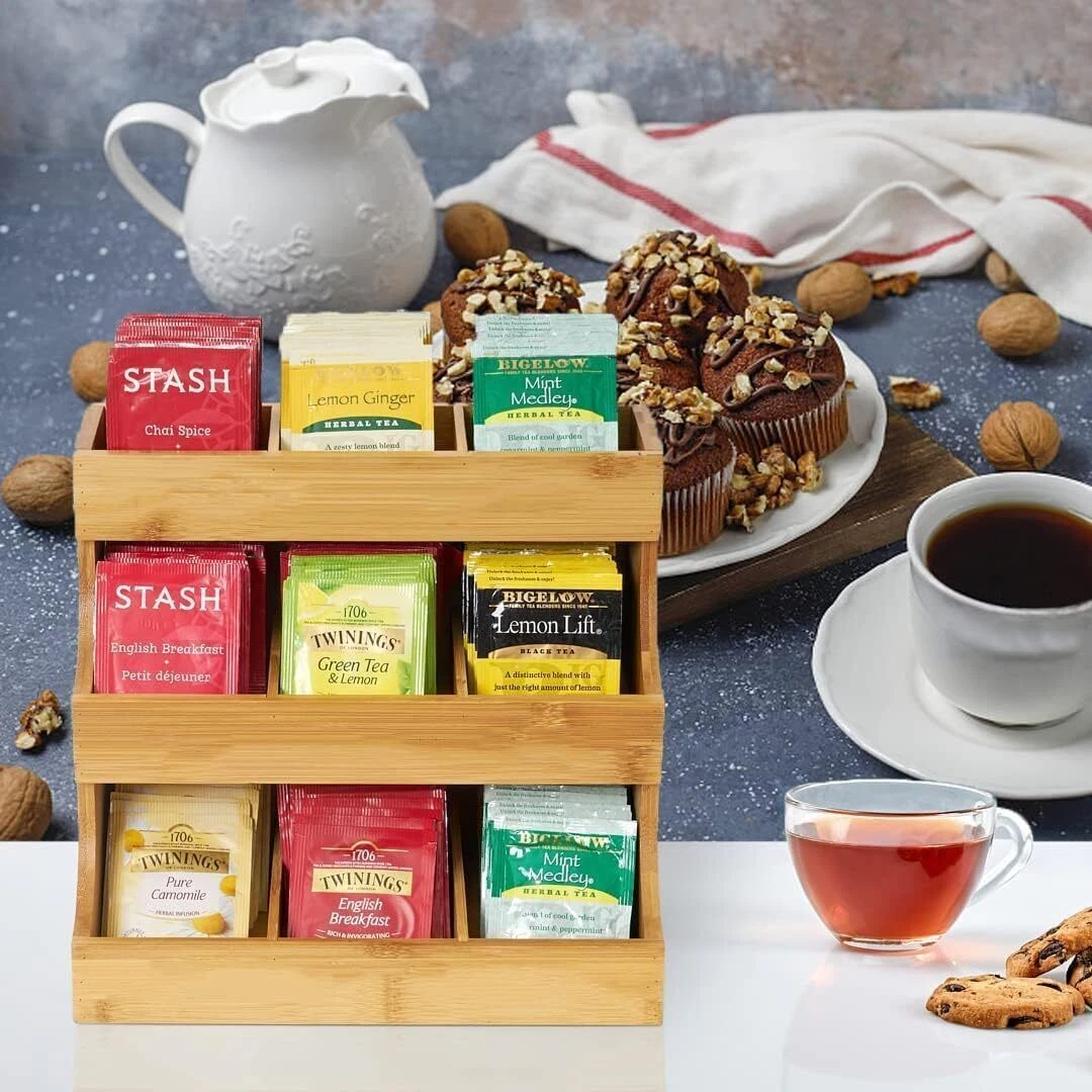 Vertical Tea Bag Organizer Holds 180 Tea Bags for Tea Storage for
