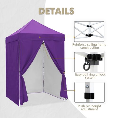 EAGLE PEAK 5x5 Small Pop up Portable Instant Canopy with 4-Side Wall Panels - Picture 60 of 90