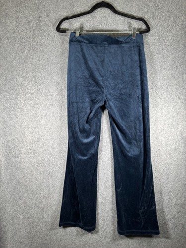 Juicy Couture Pants Women Small Blue Velour Track Pull On Mid Rise Preppy Y2K - Picture 7 of 8