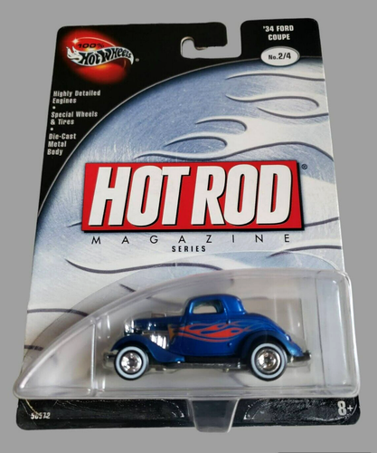 2003 Hot Wheels ‘34 FORD COUPE Blue 100% Preferred Hot Rod Magazine 2/4 1:64 MOC - Picture 7 of 16