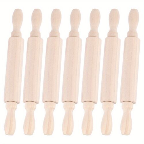 7pcs Wooden Rolling Pin for Baking Pizza Clay pasta Cookies Roller Pins Baking