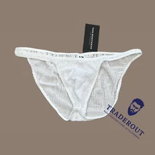 N2N Bodywear Men white micro X mesh see through bikini underwear size M L XL