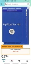 ( Pearson )  My It Lab For Mis.                student access code 