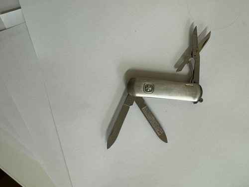 Swiss Army Pocket Knife Wenger Delemont Switzerland Stainless steel from 1980s - Picture 2 of 3