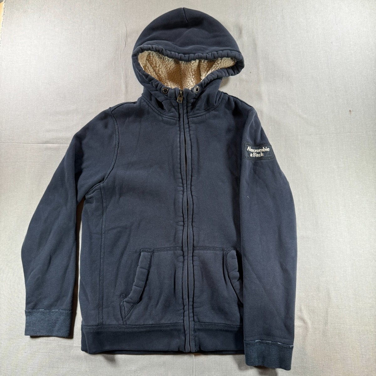 Abercrombie Hoodie Mens Medium Black HEAVYWEIGHT Y2K