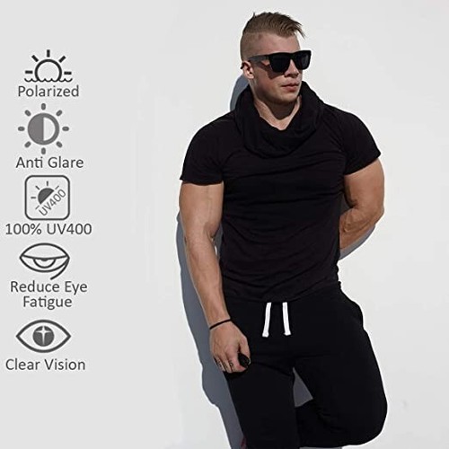 2-Pack XL Polarized Men's Big Wide Frame Sunglasses Large Head Fit-Au - Picture 3 of 6