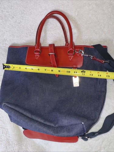 Dooney & Bourke 2way Denim Tote Bag Blue 15” - Picture 11 of 11