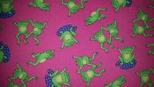 LINED WINDOW VALANCE CURTAIN 42X12 WHIMSICAL FROG FROGS LILY PAD POND PINK
