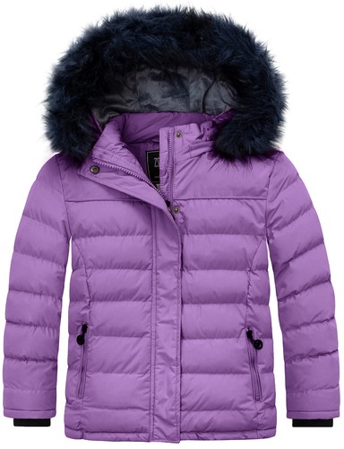 ZSHOW Girls' Puffer Jacket Soft Fleece Lined Warm Winter Coat with Fur Hood - Picture 8 of 78