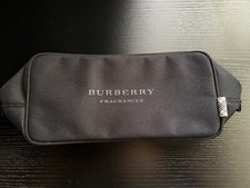 Burberry Logo Toiletry Bag Clutch Cosmetic Pouch Travel Case Black NWT